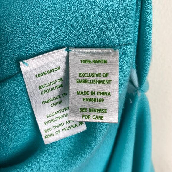 Lilly Pulitzer Chai Caftan Dress Size L XL Seaside Aqua Cover Up Beach Vacation - Picture 11 of 16